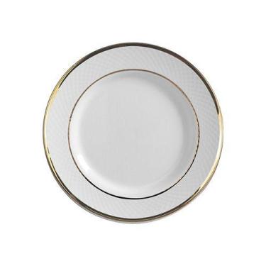 Imagem de Conjunto com 6 Pratos Sobremesa Relevo Ouro Ø21cm - Alleanza Cerâmica