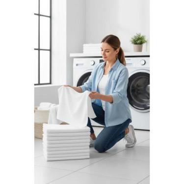 Imagem de 2x Kit 10 Panos Chão Branco Extra Grande Algodão Absorvente - Congratu