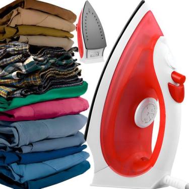 Imagem de Ferro A Vapor 110v 127v Vermelho Antiaderente Com Função Spray 1300w K