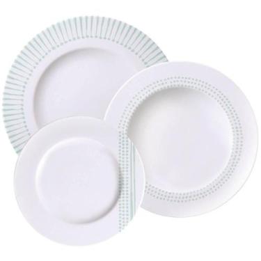 Imagem de Jogo De Pratos Tramontina Monocroma Em Porcelana Decorada 12 Peças - 9