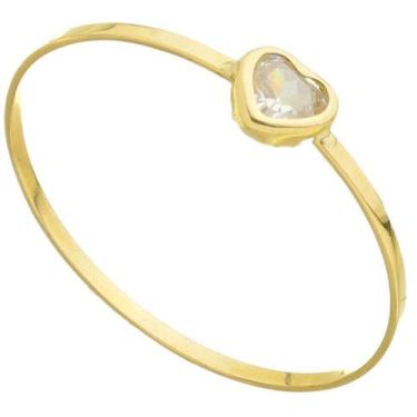 Imagem de Anel Feminino Coração Ouro 18k Aparador De Noivado Com Zircônia - DR J