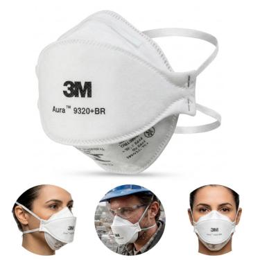 Imagem de Máscara de Segurança Descartável PFF2 Respirador Profissional Aura 3M