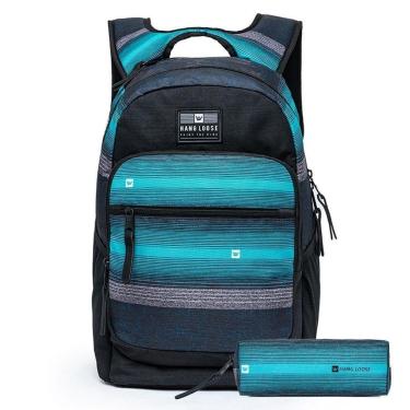 Imagem de Kit Mochila + Estojo Masculina Hang Loose Notebook Trabalho Faculdade 18 Litros-Unissex