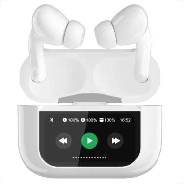 Imagem de Fone Bluetooth 5.4 A9 Pro Tws Touch Display Treino E Corrida Branco - 