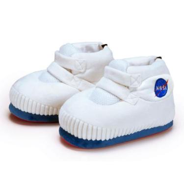 Imagem de Pantufa 3D Sneaker Astro Basquete Branco/Azul Solado Borracha Antiderr