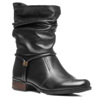 Imagem de Bota Pegada Cano Longo em Couro Preto - Feminina 282012 02, Preto, 35