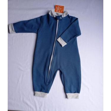 Imagem de Macacao Bebe Menino Com Fecho Em ziper - Mania De Mae, Azul jeans, P