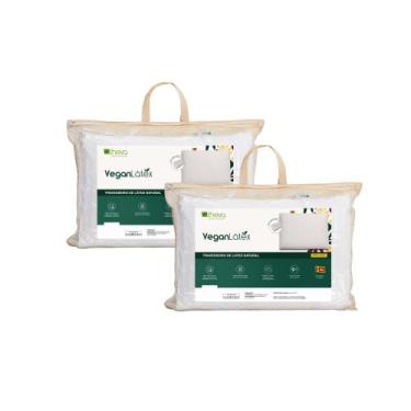 Imagem de Kit 2 Travesseiros Sustentável Theva Vegan Látex 13cm Baixo