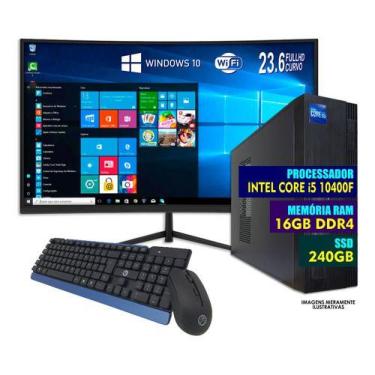 Imagem de Computador Slim Core I5 10400f 16gb Ram Ssd 240gb Tela 23 - PRIME SHOC