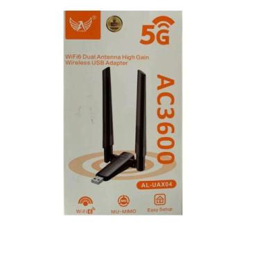 Imagem de Adaptador Wifi 6 Usb 2.0 AC3600 Dual-band 2.4g 5ghz 2 Antenas AL-AUX04