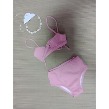 Imagem de Biquini infantil, rosa claro, menina. - Maria Moda Praia 