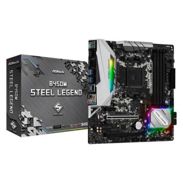 Imagem de Placa Mãe ASRock B450M Steel Legend, Chipset B450, AMD AM4, mATX, DDR4