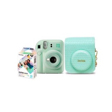 Imagem de Kit Câmera Analógica Fujifilm Instax Mini 12 Verde Mermaid com Bolsa e Pack com 10 Filmes