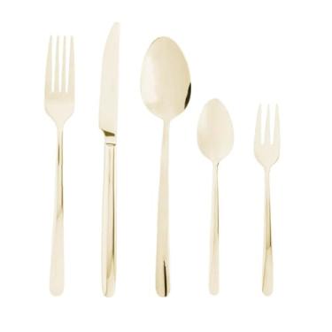 Imagem de WOLFF Faqueiro de Aço Inox Viena Champanhe Fosco 30 Peças - Mesa Posta - Itens Para Casa - Utensílios de Cozinha - Enxoval - Casamento - Decoração