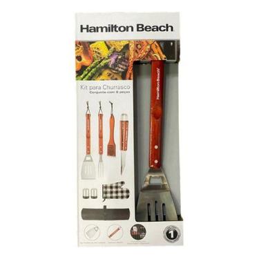 Imagem de Kit Churrasco 8 Peças Aço Inox E Madeira - Hamilton Beach