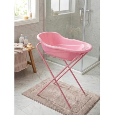 Imagem de Suporte Para Banheira de Bebê Compacto Retrátil e Desmontável - Rosa