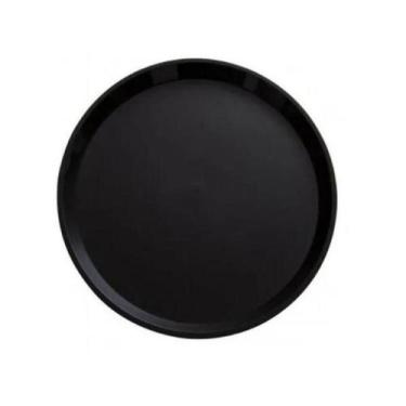 Imagem de Bandeja Redonda Antiderrapante Preta 40cm Restaurante Garçom - FRATELL