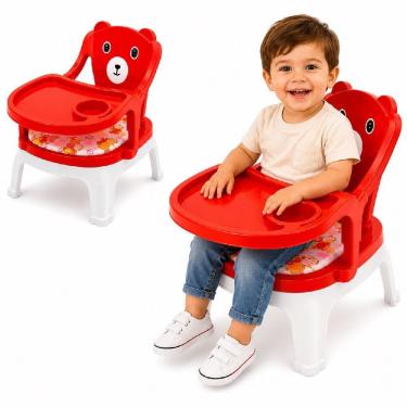 Imagem de Cadeira de Alimentação Infantil com Bandeja Removível Som e Porta Copos 6 Meses a 5 Anos com Cinto de Segurança Fixa