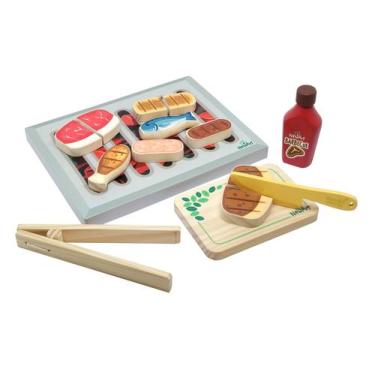 Imagem de Kit Churrasco da Coleção Comidinhas, de Madeira, da NewArt - Cód. 379