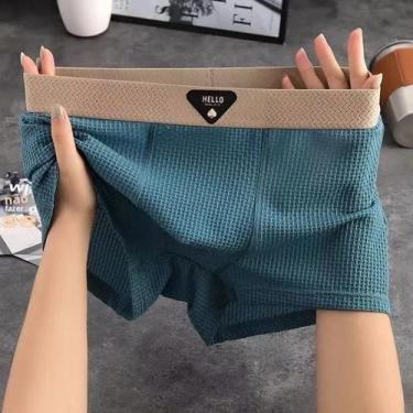 Imagem de Cuecas Boxer Masculinas plus Size De Seda Gelada, Respiráveis, Ajuste 
