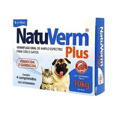 Imagem de Vermífugo Natu Verm Plus 660mg com 4 Comprimidos - NatuVerm