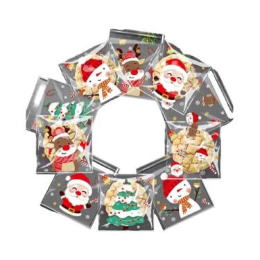 Imagem de 100 Sacos De Cellophane Autoadesivos Para Presentes De Natal, Sacos Pl