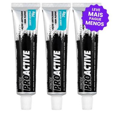 Imagem de Kit 3 Géis Dentais com Carvão Ativado e Aloe Vera Proactive 70g