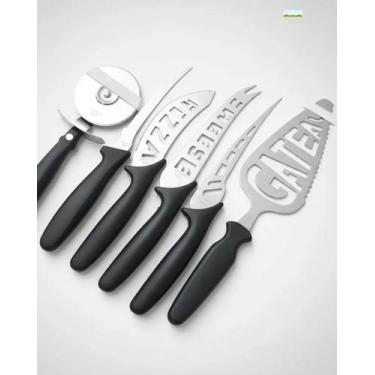 Imagem de Jogo de Faca inox para queijos especiais e pizzas - Variedades Sofisti