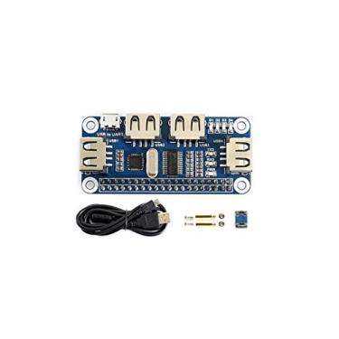 Imagem de Waveshare 4 Port USB HUB HAT for Raspberry Pi Zero/Zero W/B+/2B/3B/3B+ Compatible with USB2.0/1.1 Onboard USB to UART for Pi Serial Debugging