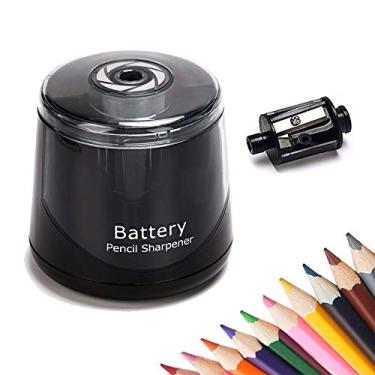 Imagem de Apontador de lápis elétrico, operado por bateria para crianças, artistas e adultos, afiador automático para lápis de cor 2B/HB, portátil para sala de aula, escritório, casa