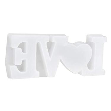 Imagem de GLOGLOW Molde de resina, molde de fundição de resina de silicone transparente formato de letra de amor para decoração de casa DIY