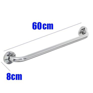 Imagem de Alça de Apoio Banheiro Inox 60cm Idoso Cadeirante Deficiente Acessibilidade