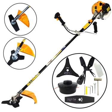 Imagem de Roçadeira Lateral Vulcan 2T 52CC á Gasolina Robusta e Potente Com Faca de Duas Pontas + Lâmina de Três Pontas e Carretel de Nylon