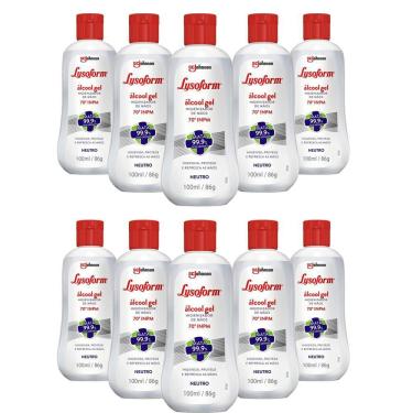 Imagem de Kit 10 Álcool Em Gel Lysoform Higienizador Neutro 100ml