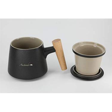 Imagem de Tampa de caneca com infusor de chá (preto fosco)