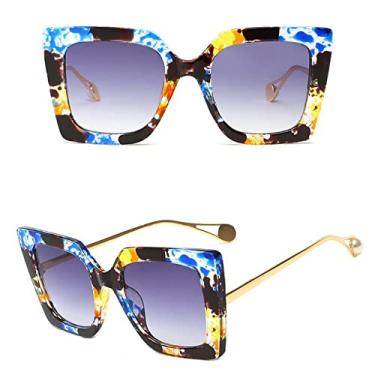 Imagem de Sexy Vintage Leopard Square Sunglasses Women Luxury Sun Glasses Female Big Frame Gradient Fashion Oculos De Sol,7,China