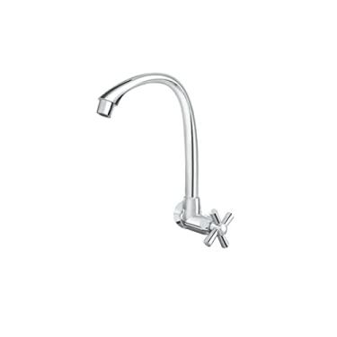 Imagem de Torneira para Cozinha Parede Alta Bica Móvel Cross Cromado Tigre 1/2