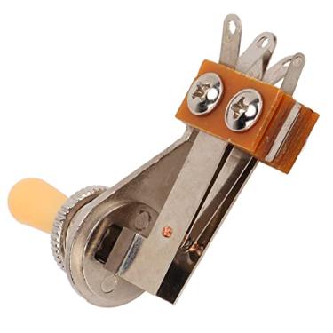 Imagem de Seletor de captador, chave seletora de 3 vias durável em forma de L para guitarras elétricas LP(chapéu amarelo creme)