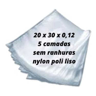 Imagem de Saco Plástico 20x30x0,12 para Embalar a vacuo 100 unidades - sem ranhuras - embalagens lisas