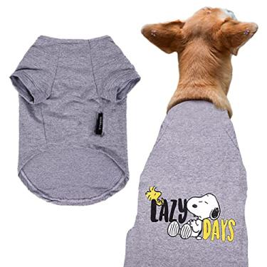 Imagem de Camiseta Zooz Pets Snoopy Lazy Days Cinza para Cães