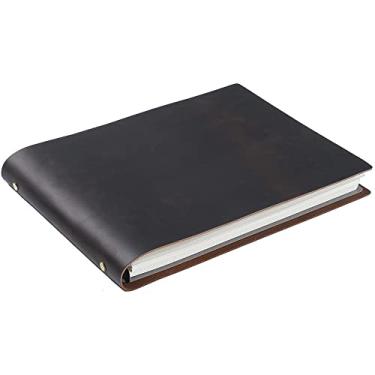 Imagem de A4 plano de anel horizontal bloco de notas retrô caderno de negócios, café, 1 peça