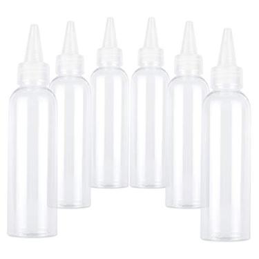 Imagem de TRENDBOX Garrafa de plástico de 120 ml, tampa superior de boca pontiaguda para óleos essenciais, líquido - pacote com 6