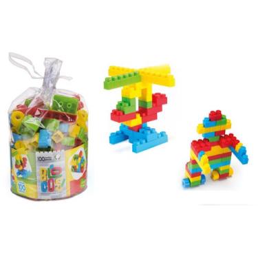 Brinquedo Infantil Blocos De Montar 180 Lego Grande + Bolsa