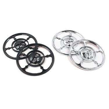 Imagem de FINMOKAL 2x tampa da grade do alto-falante crânio preto cromado para Harley 1996-2013 Electra Glide FLHT