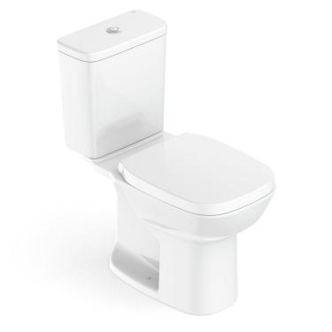 Imagem de Kit Vaso Sanitário com Caixa Acoplada e Assento Soft Close Gap Debba Square Roca Branco Brilhante