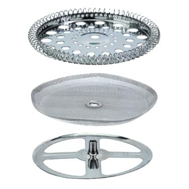 Imagem de Peças de reposição para filtro de prensa francesa – Conjunto de 3 peças de aço inoxidável contendo disco espiral, tela de malha francesa e disco cruzado para prensa francesa de 9,5 cm de largura