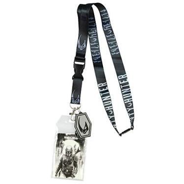 Imagem de Cordão de identificação com pingente de borracha e adesivo colecionável do rinoceronte do Star Wars, o mandaloriano