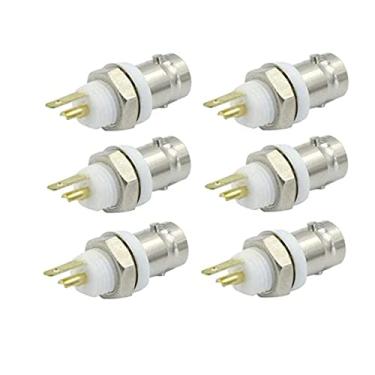 Imagem de GDQLCNXB BNC fêmea conector de anteparo de solda painel de montagem isolado coaxial Rf conector - (6 peças)