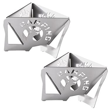 Imagem de Tingpai 2 PCS Gotejador dobrável de café portátil de aço inoxidável pa viagem Suporte de gotejamento de café dobrável Suporte de filtro de café dobrável com saco de zenamento