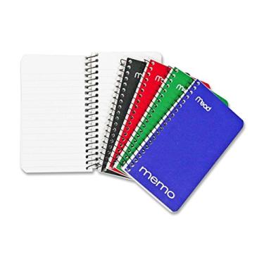 Imagem de Blocos de notas pequenos Mead, pauta universitária, caderno de bolso, 60 folhas, 12,7 cm x 7,6 cm, cores sortidas, pacote com 8 (73605)
